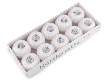 Příze Kordonetka 20 g (Varianta 8002/15 bílá, Balení 10 ks)