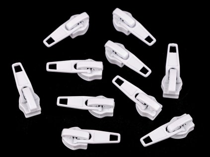 Jezdec ke spirálovým zipům No 5 (Varianta 1 bílá, Balení 10 ks)