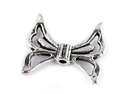 Ozdobný díl křídla pro vílu / mašle / motýl 17x20 mm (Varianta platina, Balení 4 ks)