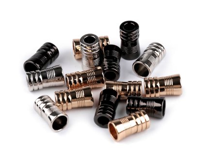 Kovová koncovka na šňůru Ø5 mm / ozdoba (Varianta 2 nikl černý, Balení 2 ks)