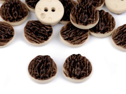 Myslivecký knoflík velikost 24" imitace paroží (Varianta 2 (28841) hnědá tmavá, Balení 20 ks)