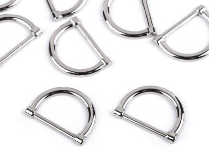 Polokroužek na textil a doplňky šíře 20 mm plochý (Varianta 1 nikl, Balení 10 ks)