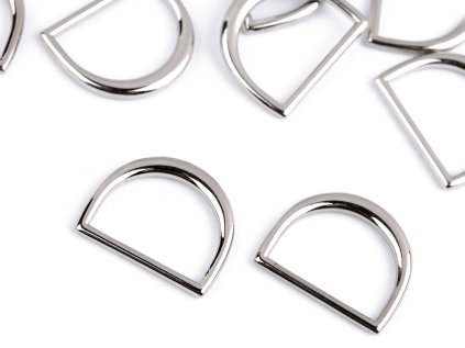 Polokroužek na textil a obuv šíře 20 mm plochý (Varianta 1 nikl, Balení 5 ks)