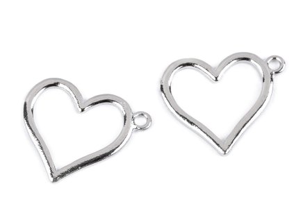 Přívěsek srdce 21x25 mm (Varianta 1 platina, Balení 5 ks)