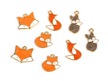 Kovový přívěsek / taháček na zip liška (Varianta 1 (B81594) oranžová, Balení 2 ks)