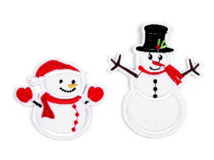 Nažehlovačka sněhulák (Varianta 1 bílá červená, Balení 10 ks)