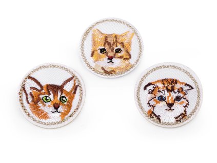 Nažehlovačka kočka (Varianta 1 béžová sytá, Balení 2 ks)