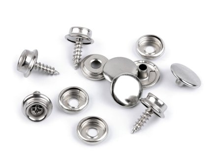 Knoflíky stiskací s kroužkem Ø15 mm s vrutem (Varianta nikl, Balení 50 sada)