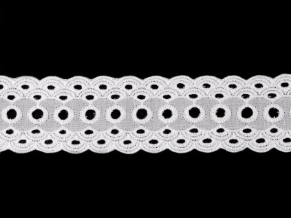 Bavlněná madeira - štykování vsadka šíře 40 mm (Varianta Off White, Balení 1 m)