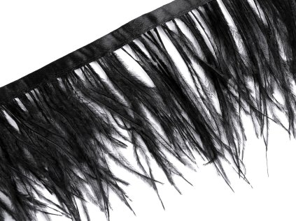 Prýmek - marabu peří 5-10 cm (Varianta 1 černá, Balení 1 m)