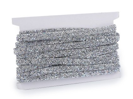 Prýmek s kamínky šíře 10 mm nažehlovací (Varianta crystal AB, Balení 1 m)