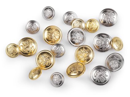 Knoflík erb velikost 24"; 32" (Varianta 3 (24") žluté zlato, Balení 10 ks)