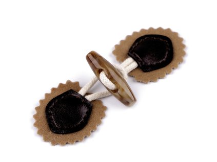 Designové mini zapínání s olivou (Varianta 1 béžová hnědá tmavá, Balení 1 pár)