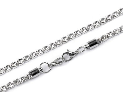 Štrasový řetízek na kabelky i oděvy délka 32,5 cm (Varianta 2 crystal zlatá, Balení 1 ks)