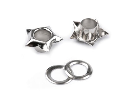 Průchodky s podložkou vnitřní Ø5 mm / vnější Ø12,7 mm hvězda (Varianta 2 nikl černý, Balení 50 pár)