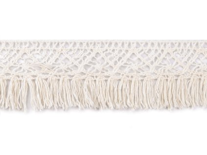 Bavlněné třásně / krajka šíře 40 mm (Varianta režná světlá, Balení 1 m)