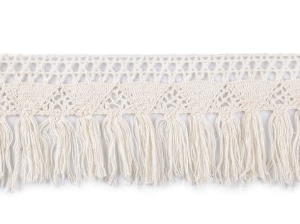 Bavlněné třásně / krajka šíře 70 mm (Varianta režná světlá, Balení 1 m)