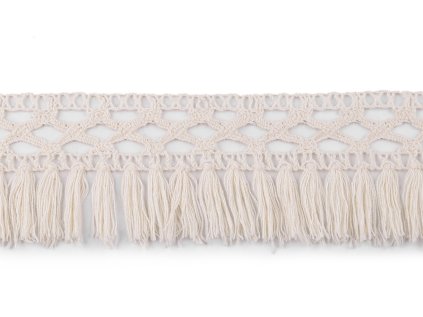 Bavlněné třásně / krajka šíře 45; 55 mm (Varianta 1 (45 mm) režná světlá, Balení 1 m)