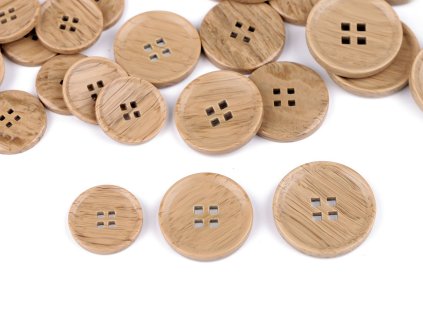 Knoflík imitace dřeva velikost 32", 40", 44" (Varianta 2 (32") černá, Balení 50 ks)