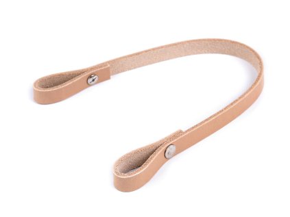 Kožené ucho na kabelku šíře 1 cm délka 30 cm (Varianta 1 přírodní stř., Balení 1 ks)