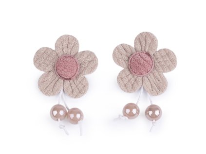 Aplikace / nášivka květ, křídla (Varianta 3 šedá světlá křídlo, Balení 10 ks)