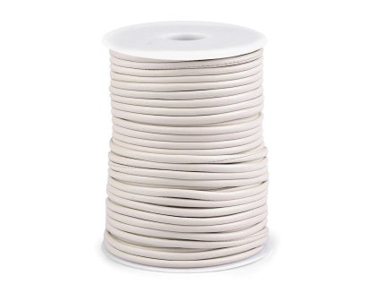 Šňůra z eko kůže s duší Ø2,5 a 3 mm (Varianta 1 (Ø3 mm) krémová nejsvět., Balení 1 m)