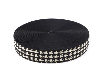 Pruženka měkká šíře 40 mm kohoutí stopa (Varianta černá béžová, Balení 1 m)
