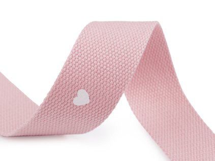 Popruh srdce šíře 38 mm (Varianta 1 režná světlá černá, Balení 1 m)