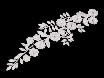 Krajková aplikace / vsadka 9x30 cm (Varianta Off White, Balení 2 ks)