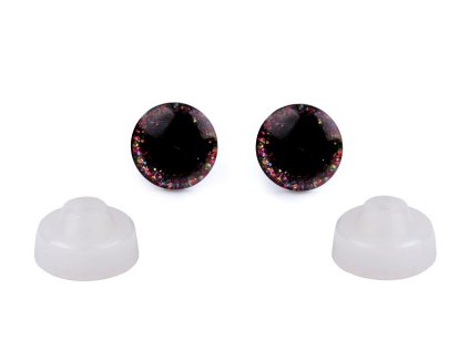 Oči glitrové s pojistkou Ø10 mm (Varianta 1 (8) stříbrná, Balení 10 sada)