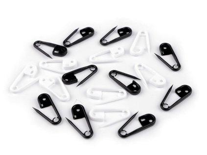 Spínací špendlík na pletení 8x24 mm (Varianta černá bílá, Balení 20 ks)