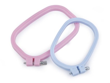 Vyšívací rámeček plastový (Varianta 1 růžová sv., Balení 1 ks)