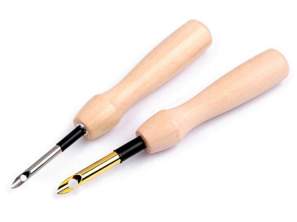 Dutá vyšívací jehla s dřevěnou rukojetí Ø3,5 mm, Ø5 mm (Varianta 1 (Ø3,5 mm) přírodní sv., Balení 1 ks)