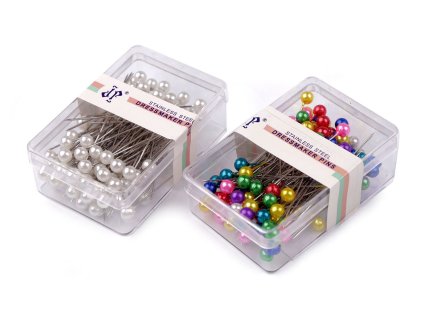 Ozdobné špendlíky s perleťovou hlavičkou délka 40 mm (Varianta 1 bílá, Balení 1 krab.)