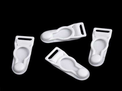 Velvety kovové - podvazkové zápínání šíře 10 mm (Varianta 1 bílá, Balení 4 ks)