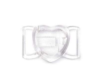 Plavkové zapínání srdce šíře 20 mm plastové (Varianta 1 transparent, Balení 2 pár)