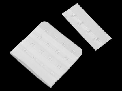 Zapínání na podprsenky, plyš šíře 70 mm čtyřřadé (Varianta 1 bílá, Balení 1 pár)