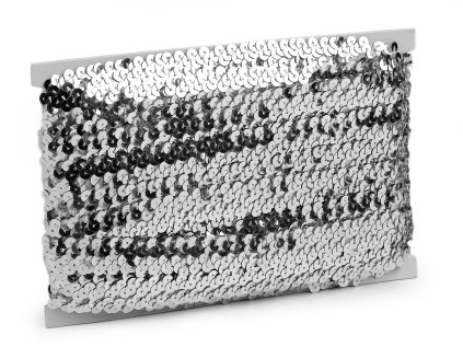 Flitrový prýmek šíře 20 mm elastický (Varianta 1 stříbrná, Balení 1 m)