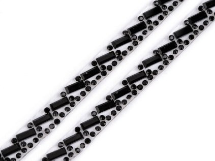 Prýmek se skleněnými broušenými kamínky šíře 8 mm nažehlovací (Varianta 1 crystal, Balení 1 m)