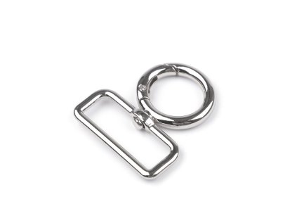 Kovová karabina otočná, průvlek 32 mm (Varianta 1 nikl, Balení 1 ks)