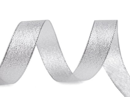 Brokátová stuha s lurexem šíře 20 mm (Varianta 1 stříbrná, Balení 22.5 m)