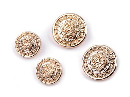 Kovový knoflík velikost 24"; 32" (Varianta 1 (24") růžové zlato, Balení 5 ks)