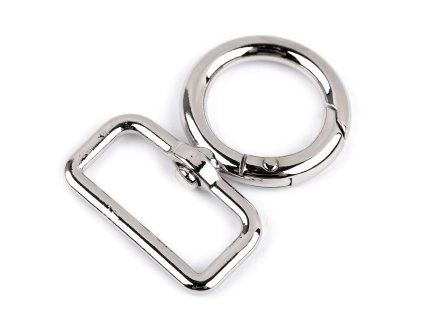 Kovová karabina otočná, průvlek 25 mm (Varianta 1 nikl, Balení 1 ks)