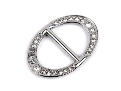Designová spona s broušenými kamínky průvlek 19 mm (Varianta crystal nikl, Balení 1 ks)