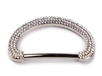 Designová spona s broušenými kamínky, průvlek 30 mm (Varianta crystal, Balení 2 ks)
