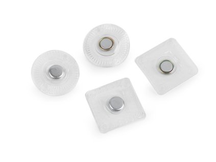 Skryté magnetické zapínání k našití Ø8 mm (Varianta 1 transparent kulaté, Balení 2 pár)