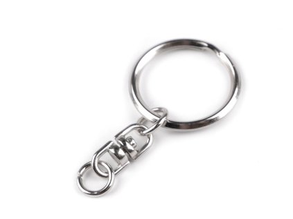 Kroužek na klíče Ø23 mm s obrtlíkem (Varianta 1 nikl, Balení 10 ks)