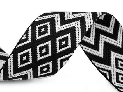 Oboustranný popruh šíře 50 mm (Varianta 1 černá bílá, Balení 1 m)