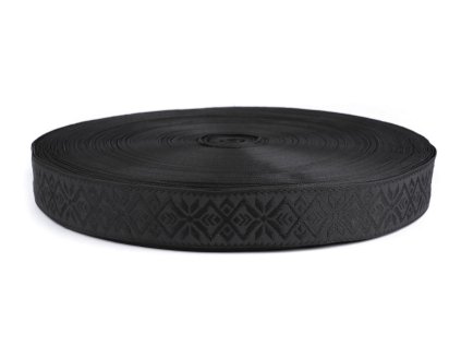 Popruh s výšivkou šíře 48 mm (Varianta černá, Balení 1 m)