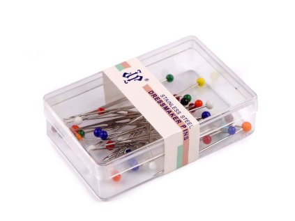 Špendlíky se skleněnou hlavičkou délka 32-38 mm (Varianta nikl, Balení 1 krab.)